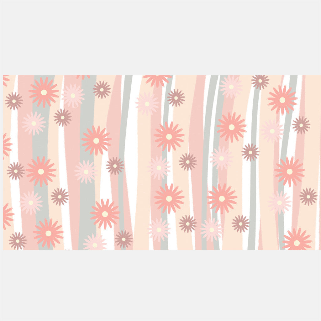 Boho Flower and Stripes Jersey Fitted Crib Sheet