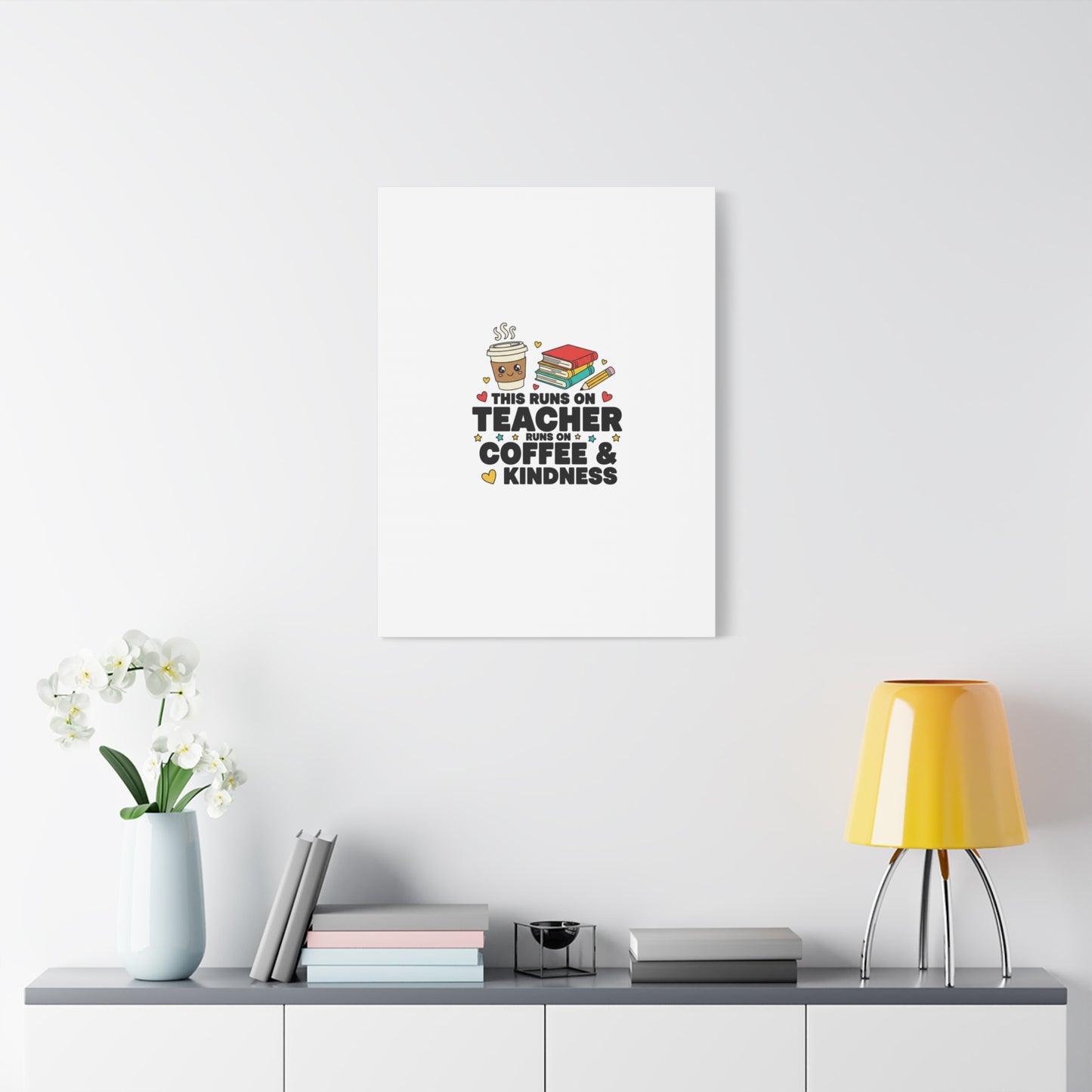 This Runs on Teacher, Coffee & Kindness Canvas | Teacher Appreciation Gifts