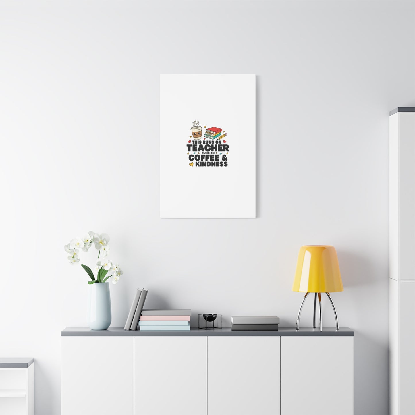 This Runs on Teacher, Coffee & Kindness Canvas | Teacher Appreciation Gifts