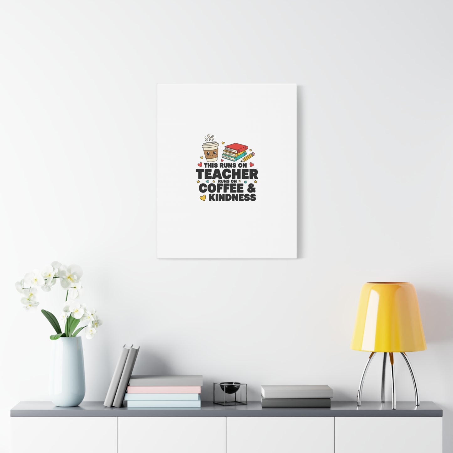This Runs on Teacher, Coffee & Kindness Canvas | Teacher Appreciation Gifts