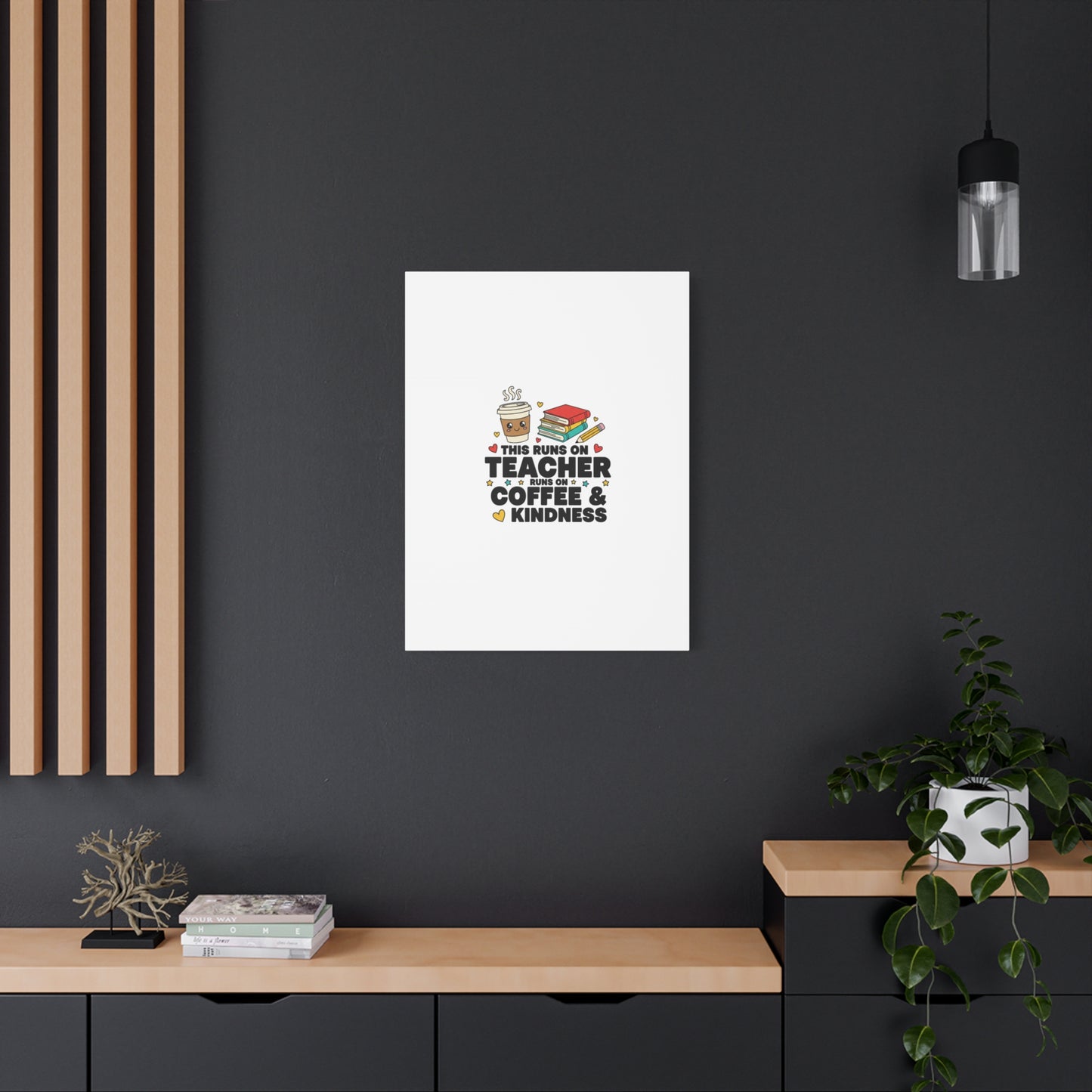This Runs on Teacher, Coffee & Kindness Canvas | Teacher Appreciation Gifts