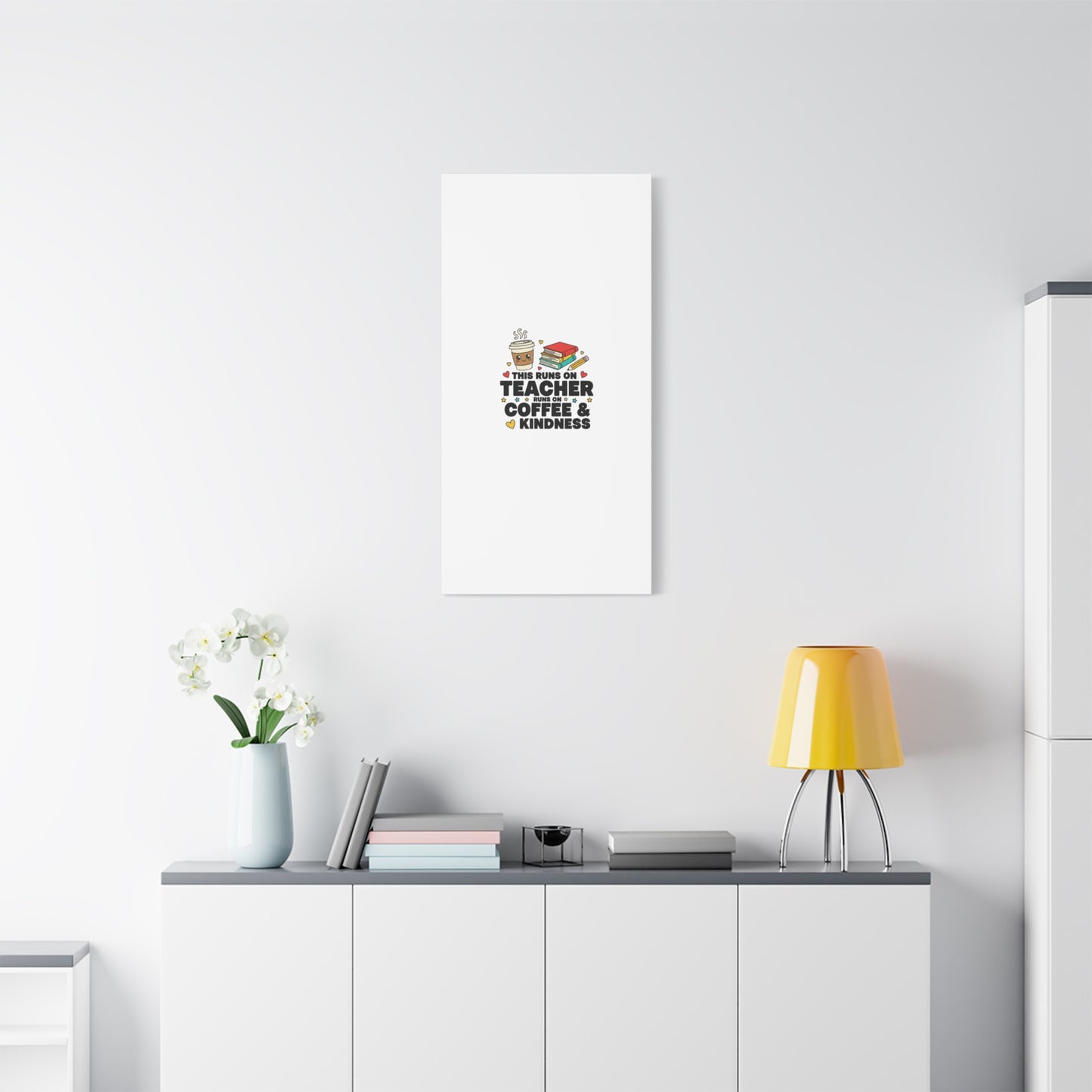 This Runs on Teacher, Coffee & Kindness Canvas | Teacher Appreciation Gifts