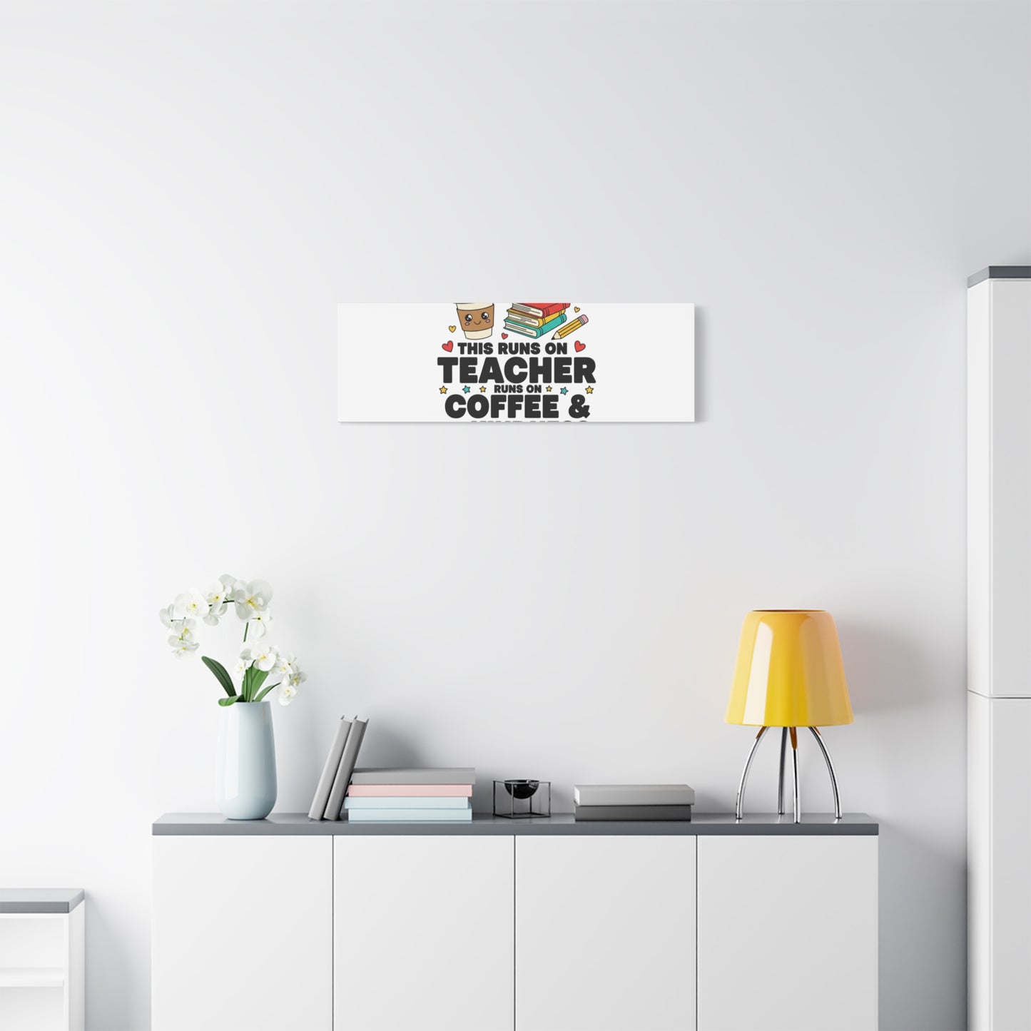 This Runs on Teacher, Coffee & Kindness Canvas | Teacher Appreciation Gifts