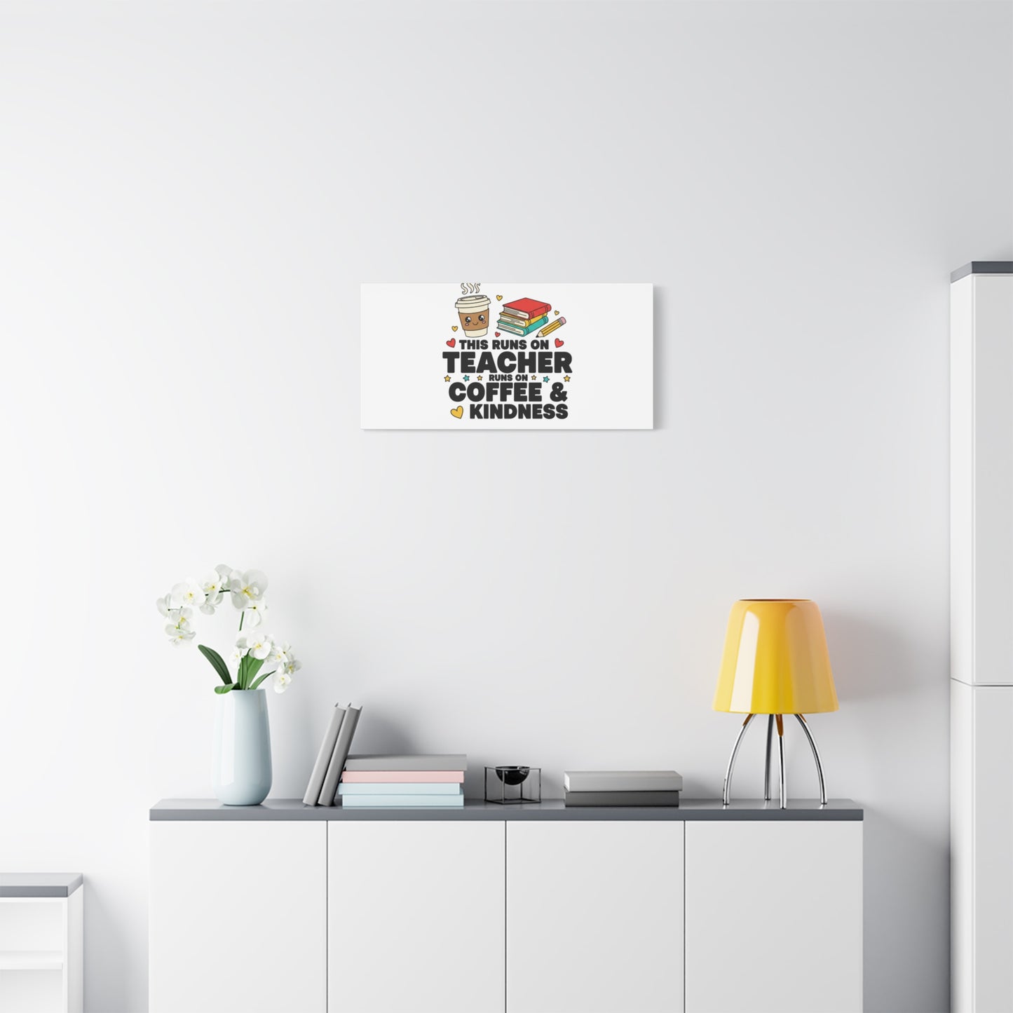 This Runs on Teacher, Coffee & Kindness Canvas | Teacher Appreciation Gifts