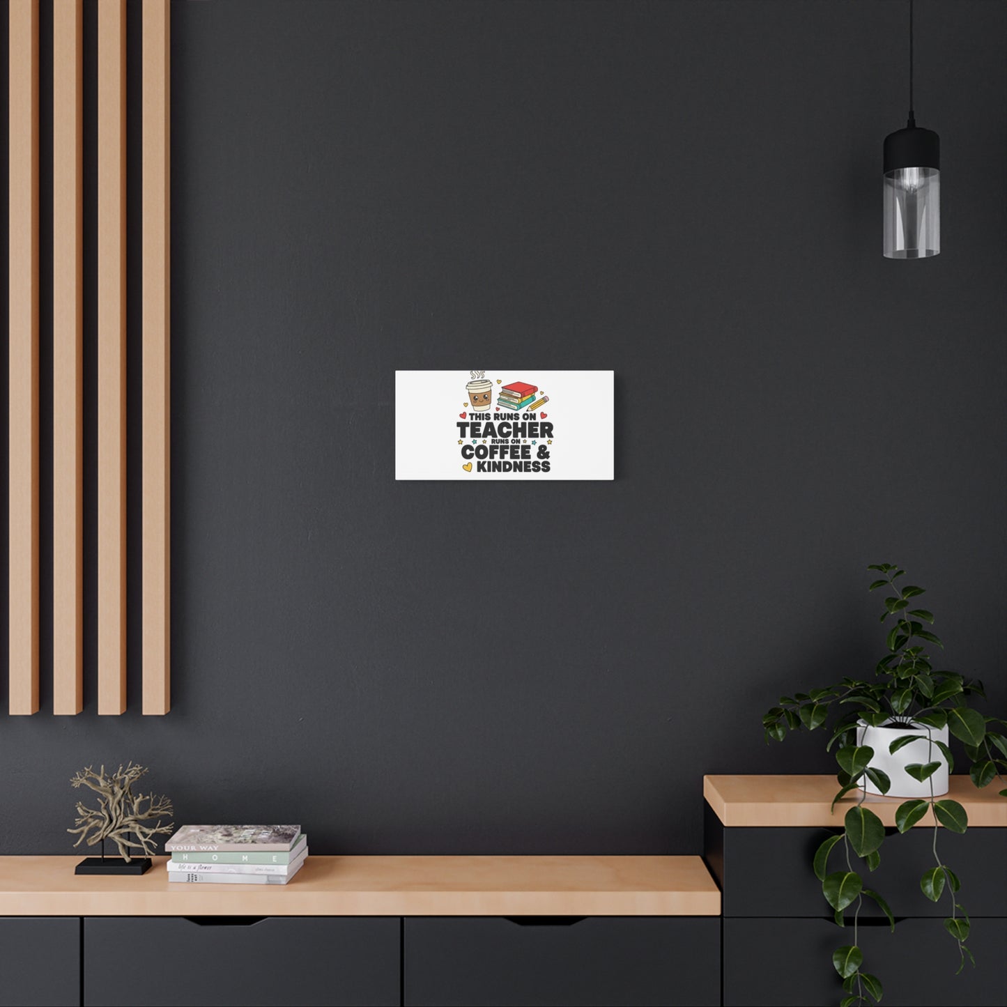 This Runs on Teacher, Coffee & Kindness Canvas | Teacher Appreciation Gifts