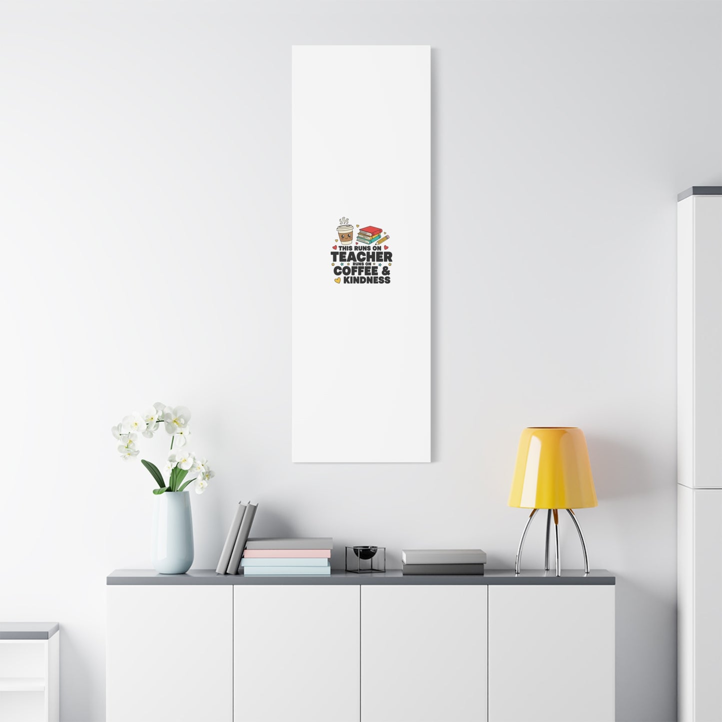 This Runs on Teacher, Coffee & Kindness Canvas | Teacher Appreciation Gifts