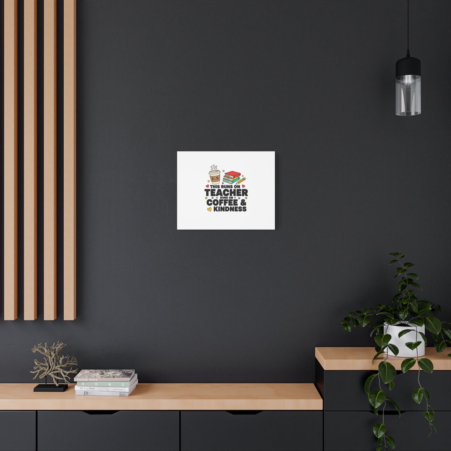 This Runs on Teacher, Coffee & Kindness Canvas | Teacher Appreciation Gifts