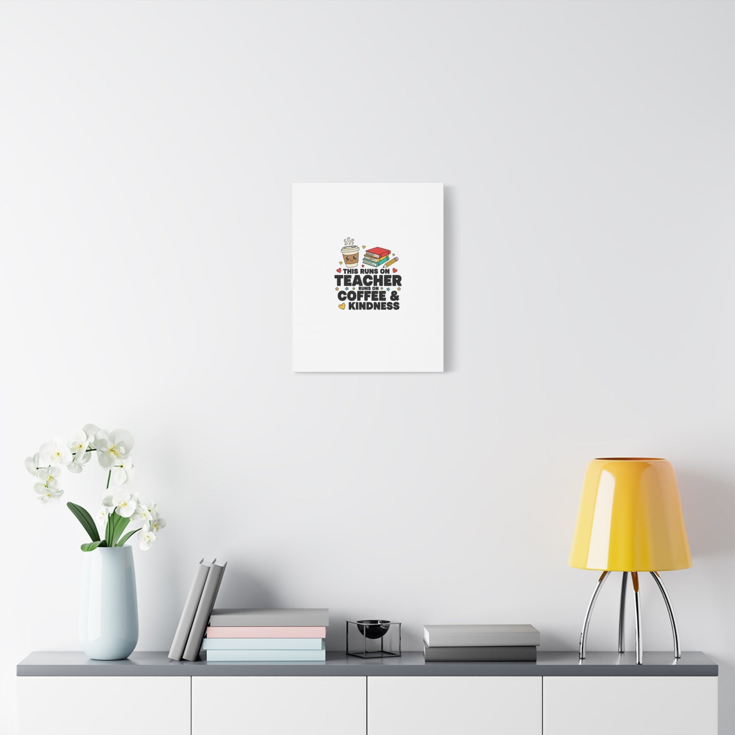 This Runs on Teacher, Coffee & Kindness Canvas | Teacher Appreciation Gifts