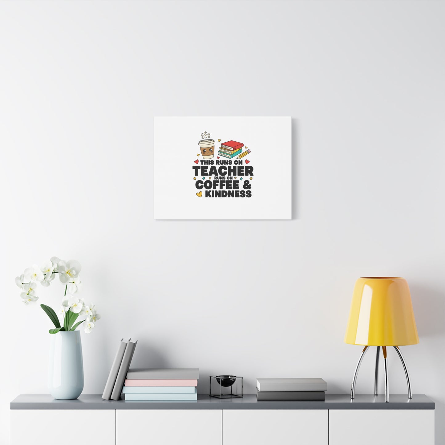 This Runs on Teacher, Coffee & Kindness Canvas | Teacher Appreciation Gifts