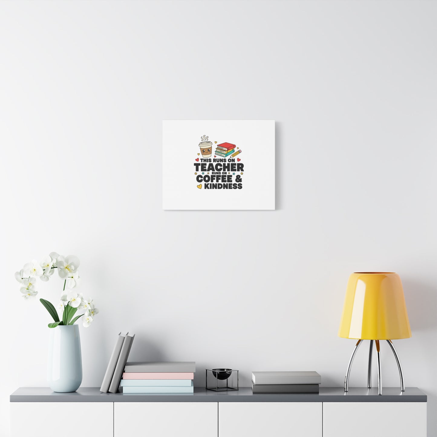 This Runs on Teacher, Coffee & Kindness Canvas | Teacher Appreciation Gifts