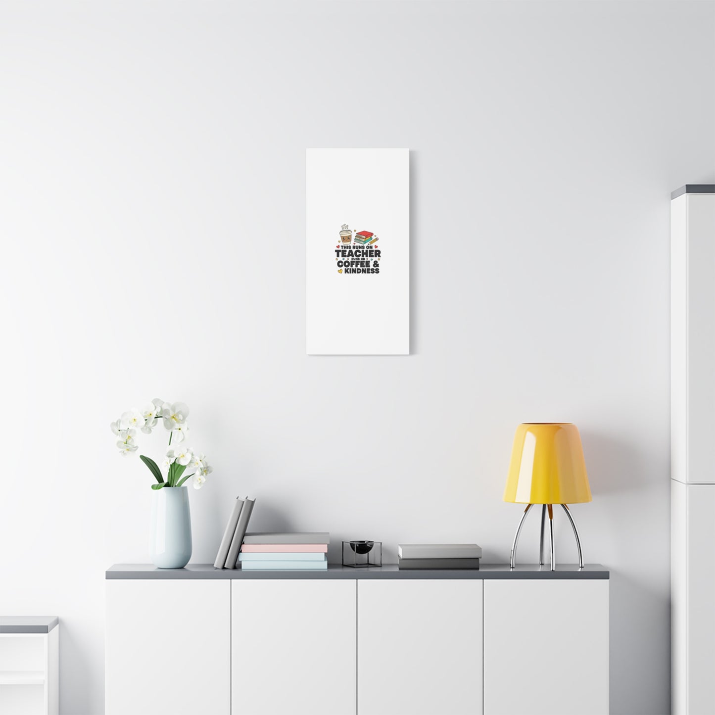 This Runs on Teacher, Coffee & Kindness Canvas | Teacher Appreciation Gifts
