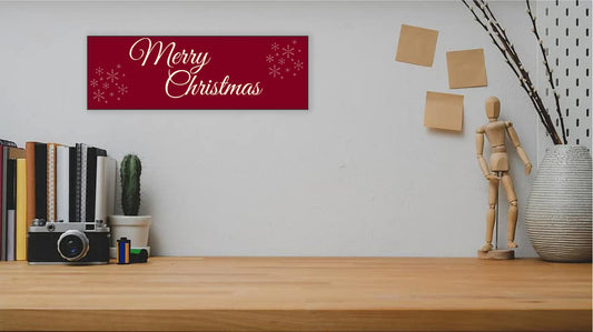 Merry Christmas 15x5 MDF Sign - Perfect Addition to Your Christmas Decor