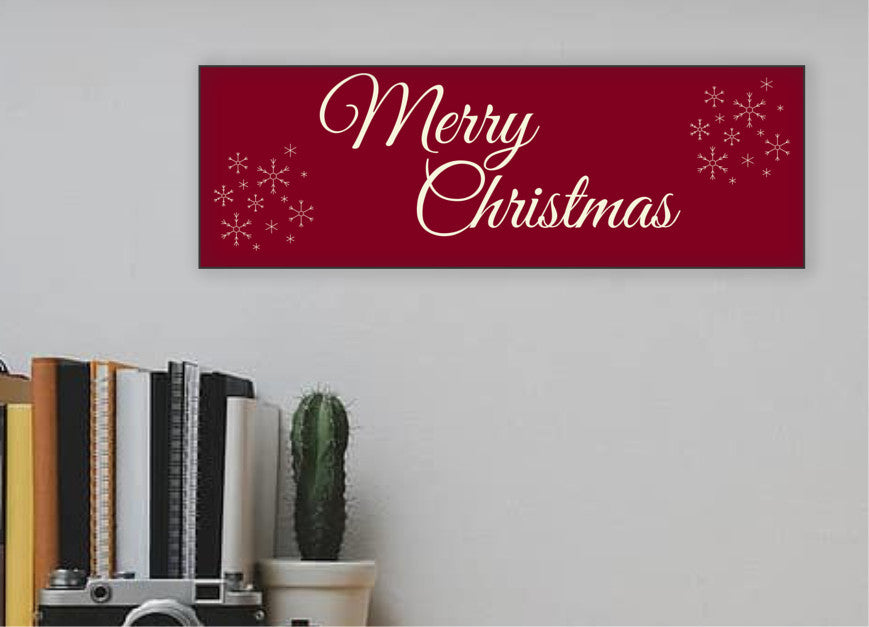 Merry Christmas 15x5 MDF Sign - Perfect Addition to Your Christmas Decor