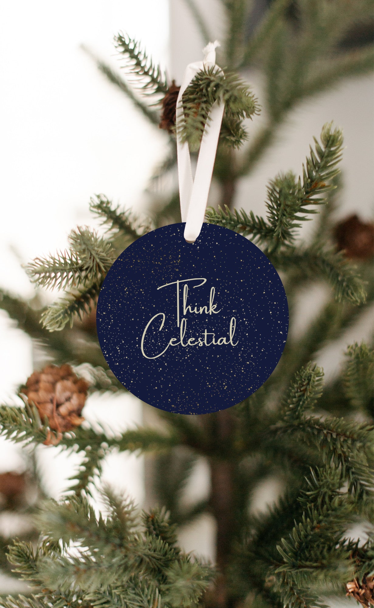 Think Celestial Christmas Ornament on Blue - Get 30% Off When You Buy 10 or More