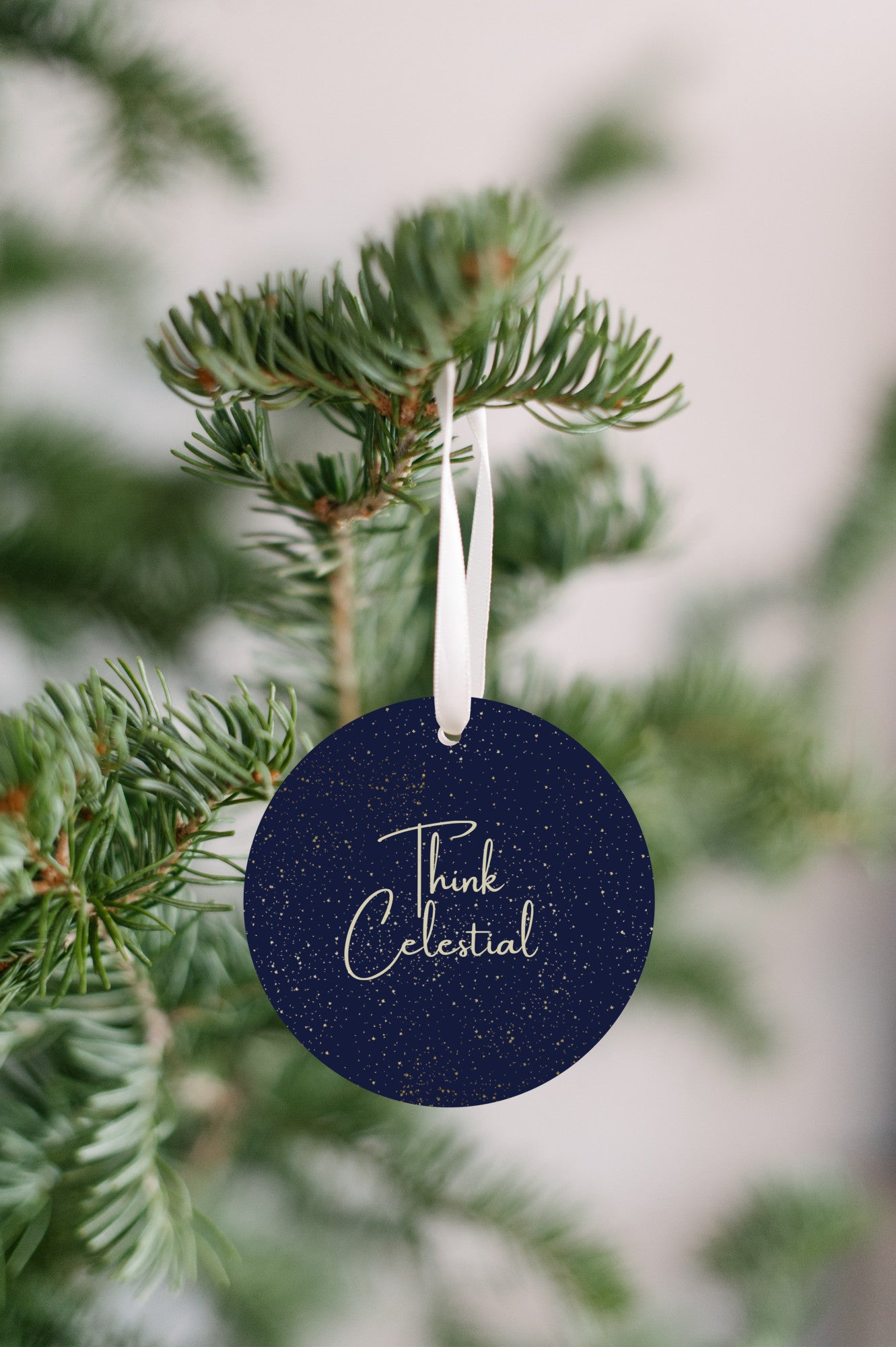 Think Celestial Christmas Ornament on Blue - Get 30% Off When You Buy 10 or More