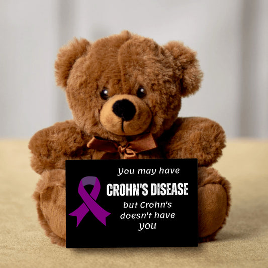 You May Have Crohn's Disease Teddy Bear and Sign