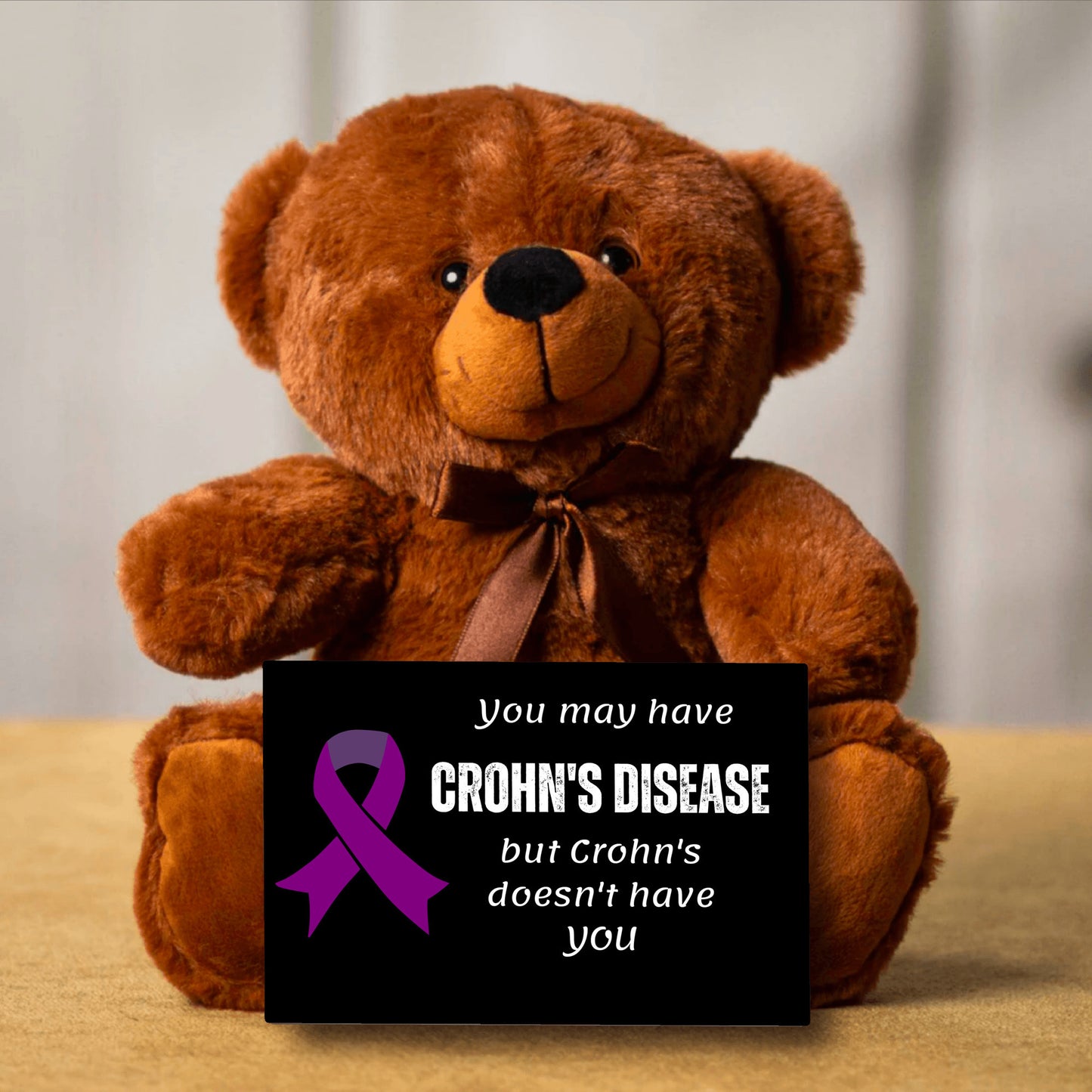 You May Have Crohn's Disease Teddy Bear and Sign