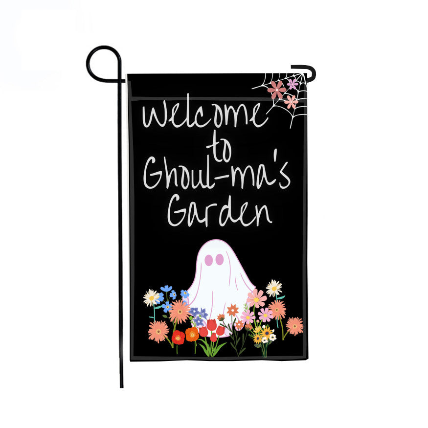 Welcome to Ghoul-ma's Garden Halloween Garden Flag