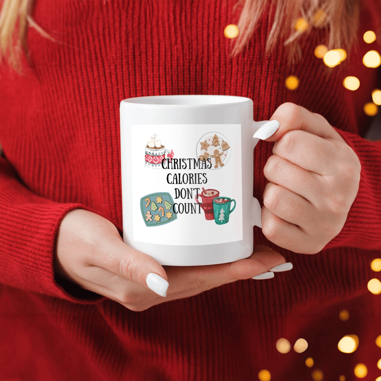 Christmas Calories Don't Count Ceramic Mug- 2 Sizes, Various Colors