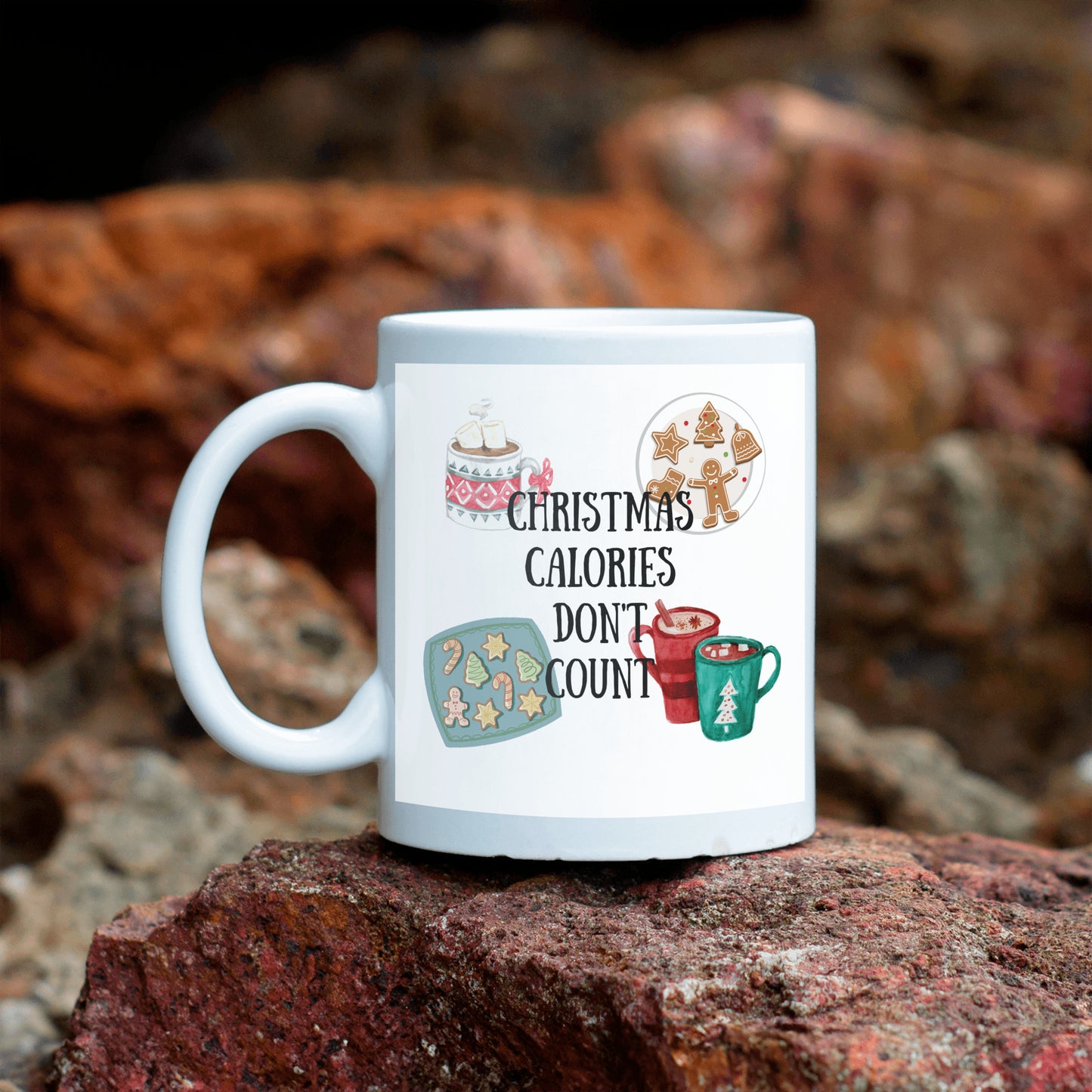 Christmas Calories Don't Count Ceramic Mug- 2 Sizes, Various Colors