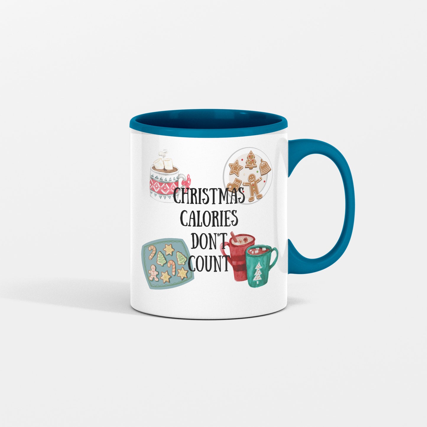 Christmas Calories Don't Count Ceramic Mug- 2 Sizes, Various Colors