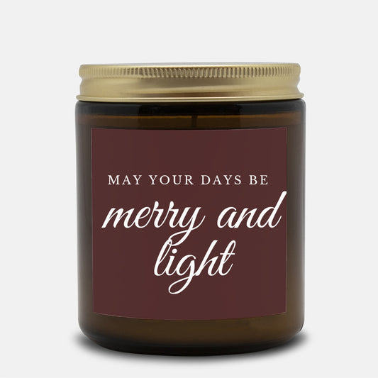 May Your Days Be Merry and Light-- 9 oz Blackberry Vanilla Candle