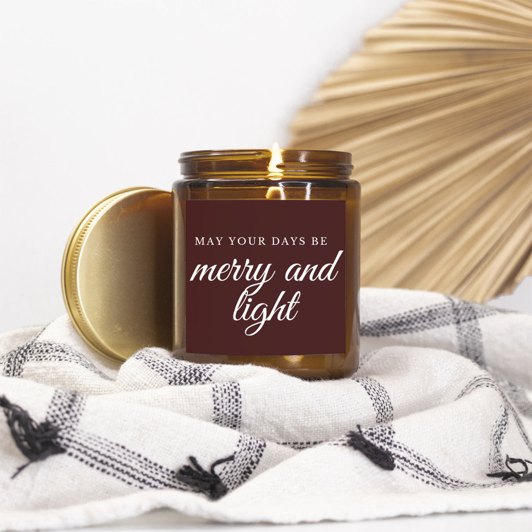 May Your Days Be Merry and Light-- 9 oz Blackberry Vanilla Candle