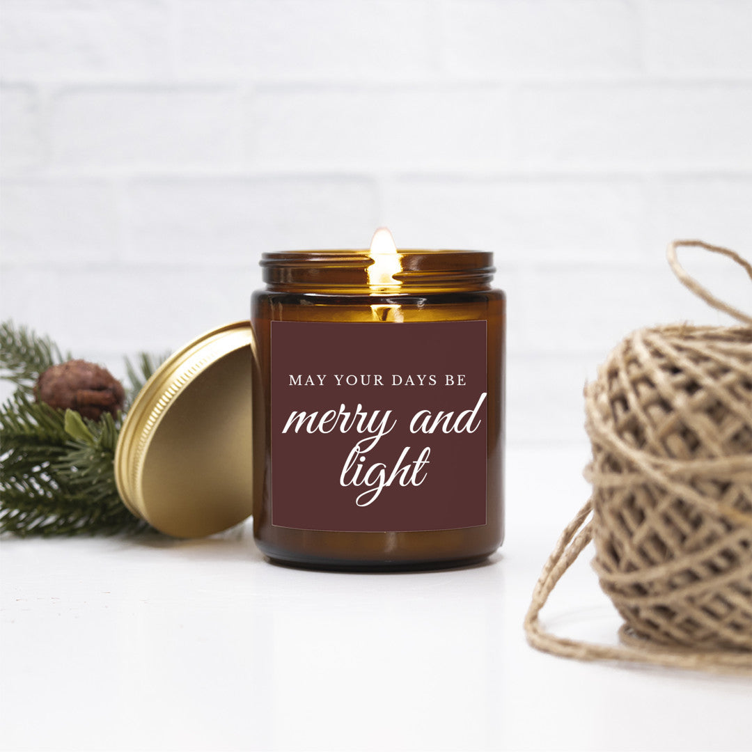 May Your Days Be Merry and Light-- 9 oz Blackberry Vanilla Candle