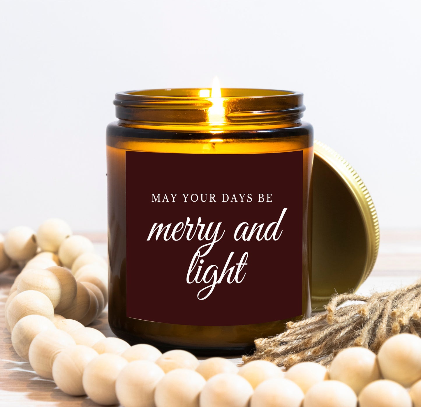 May Your Days Be Merry and Light-- 9 oz Evergreen Candle