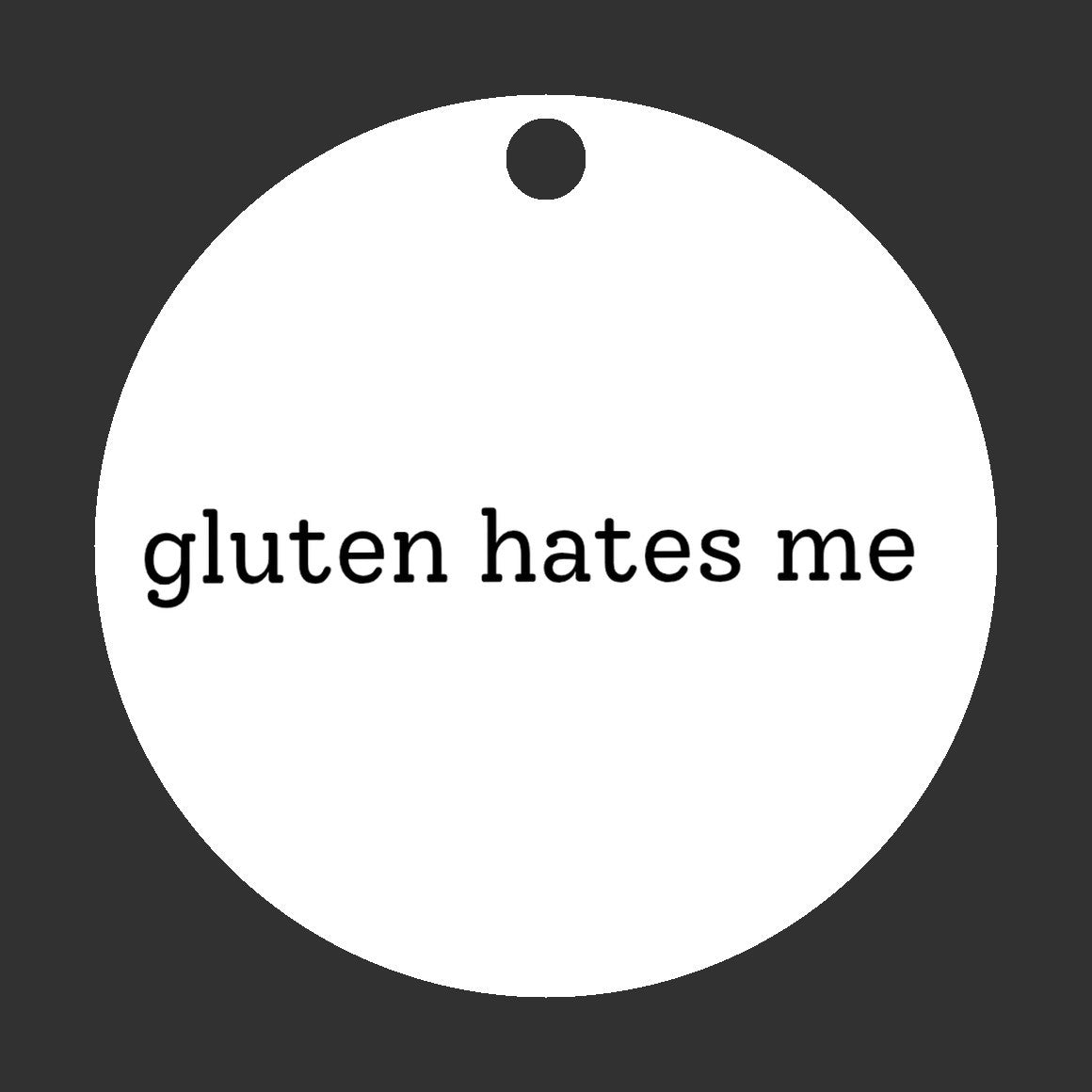 Gluten Hates Me Christmas Ornament • Funny Food Allergy Ornament • Celiac Humor Gift • Gluten Free Ornament • Holiday Tree Decor • Gag Gift Ornament