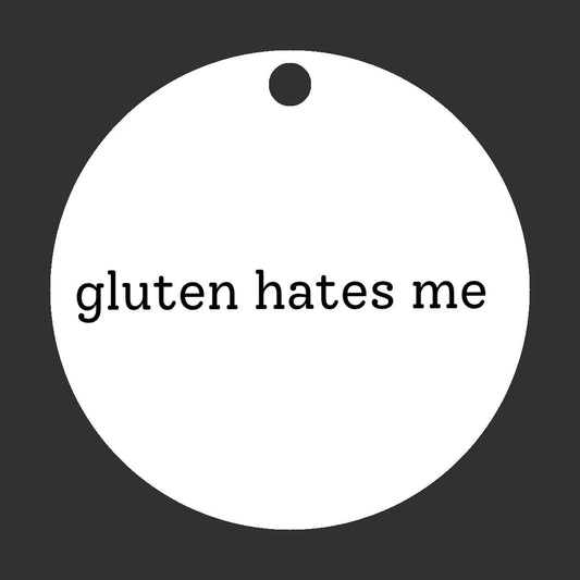 Gluten Hates Me Christmas Ornament • Funny Food Allergy Ornament • Celiac Humor Gift • Gluten Free Ornament • Holiday Tree Decor • Gag Gift Ornament