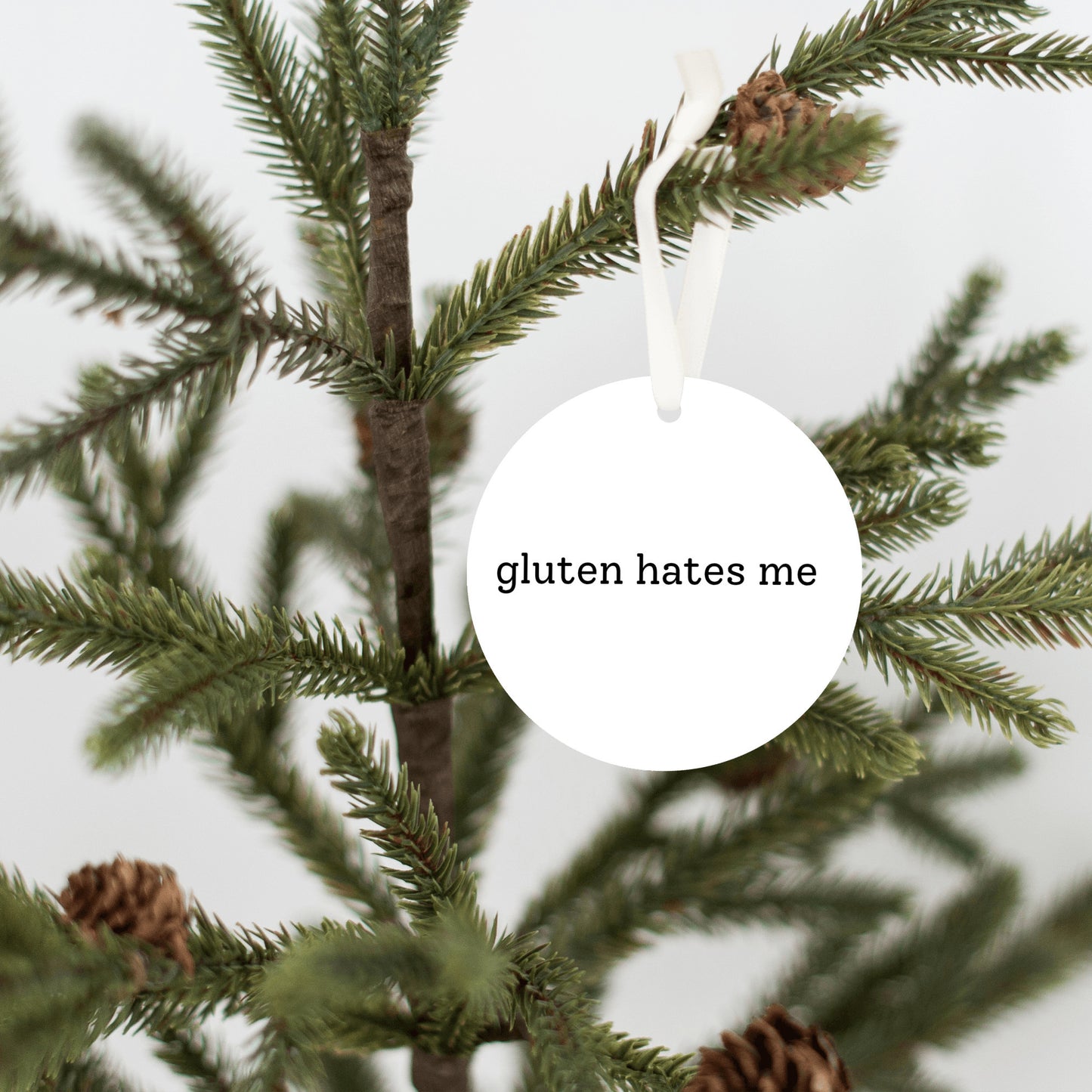 Gluten Hates Me Christmas Ornament • Funny Food Allergy Ornament • Celiac Humor Gift • Gluten Free Ornament • Holiday Tree Decor • Gag Gift Ornament