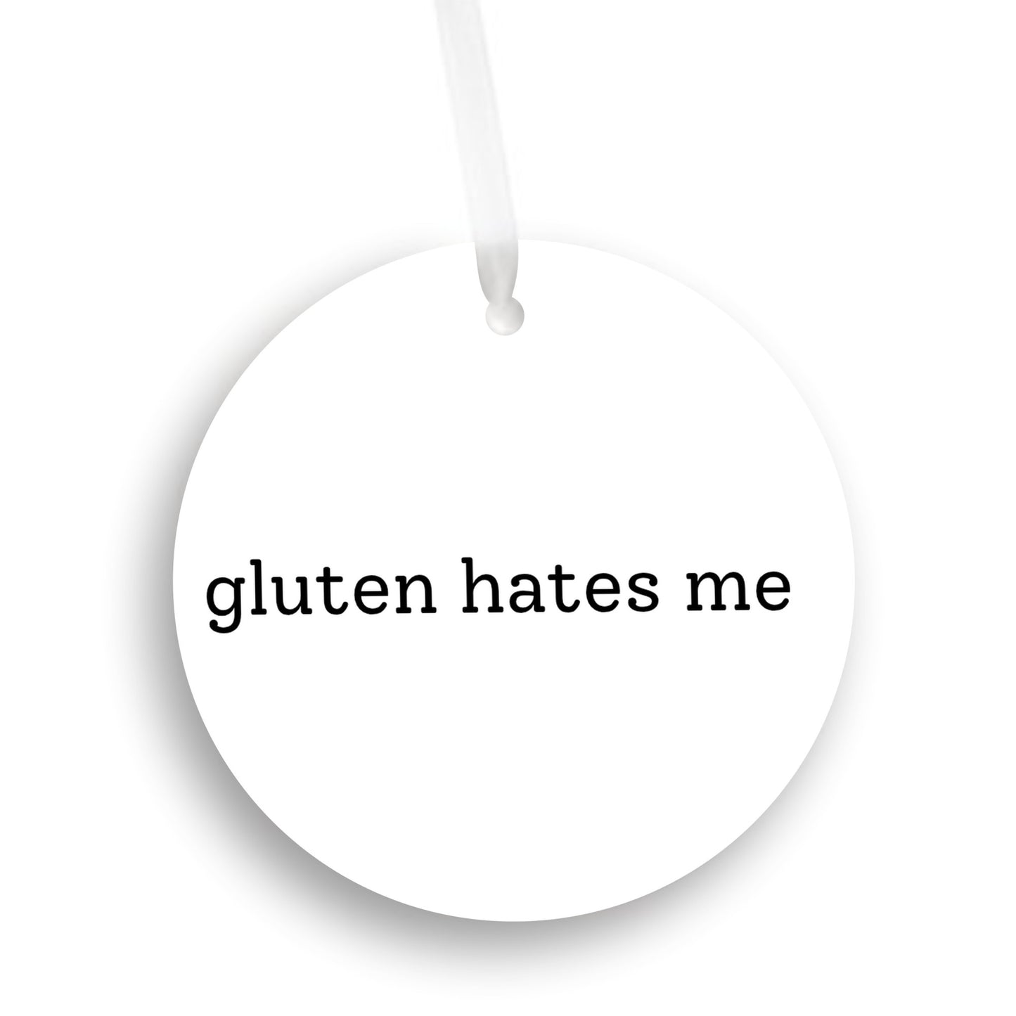 Gluten Hates Me Christmas Ornament • Funny Food Allergy Ornament • Celiac Humor Gift • Gluten Free Ornament • Holiday Tree Decor • Gag Gift Ornament