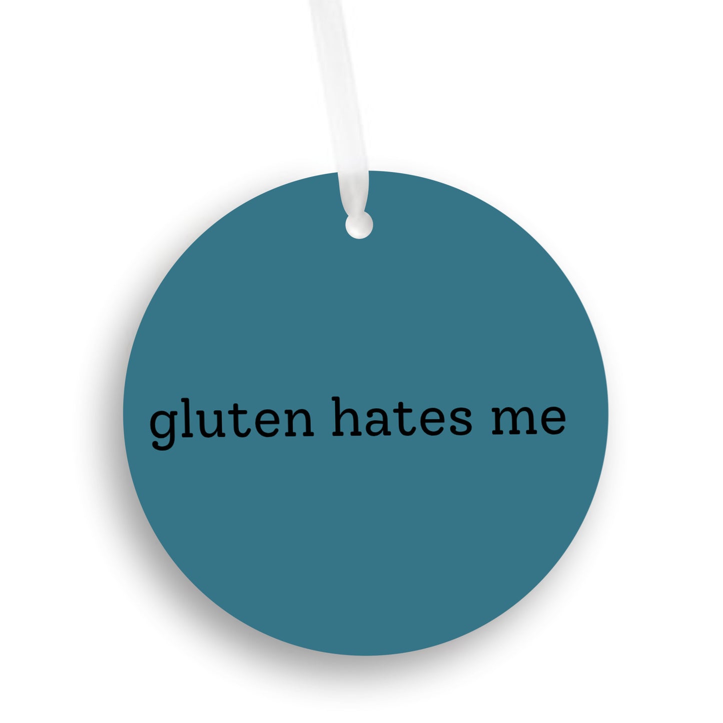 Gluten Hates Me Christmas Ornament • Funny Food Allergy Ornament • Celiac Humor Gift • Gluten Free Ornament • Holiday Tree Decor • Gag Gift Ornament