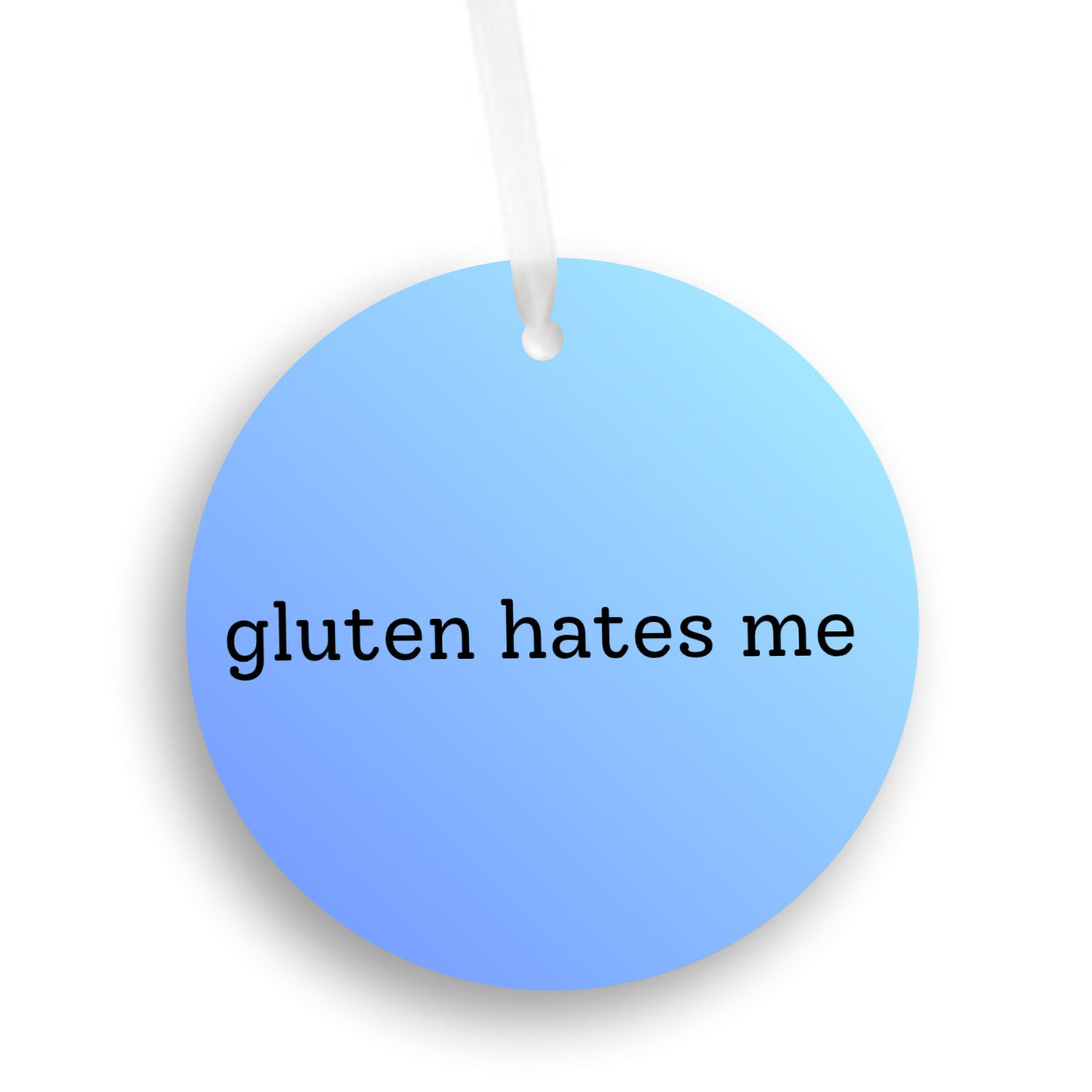 Gluten Hates Me Christmas Ornament • Funny Food Allergy Ornament • Celiac Humor Gift • Gluten Free Ornament • Holiday Tree Decor • Gag Gift Ornament
