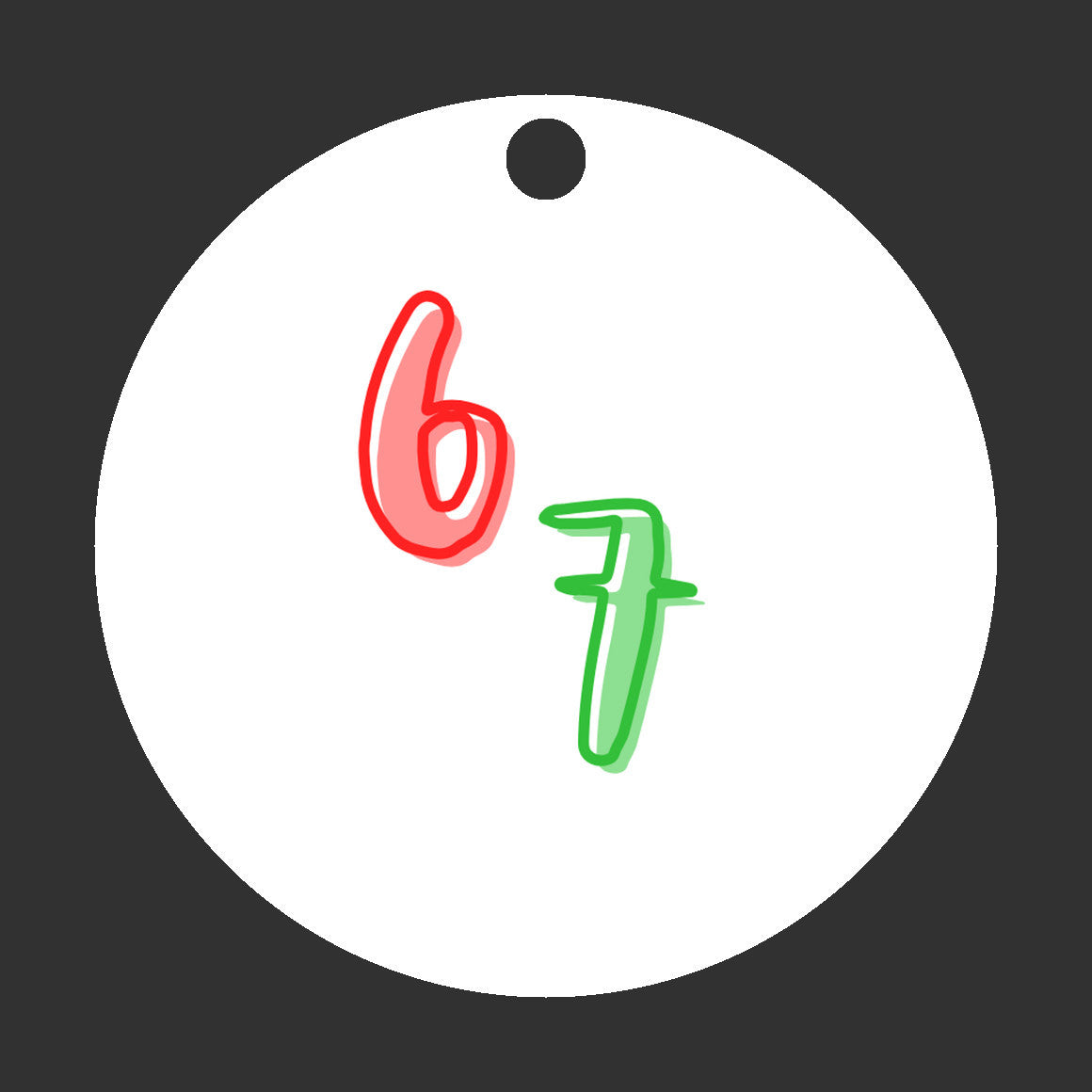 67 Christmas Ornament • Funny Viral Trend Ornament • Holiday Tree Decor • Gift for Friends • Round Plastic Ornament • Made in USA