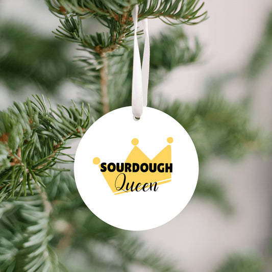 Sourdough Queen Ornament | Funny Baker Christmas Ornament | Bread Lover Gift | Baking Queen Holiday Decor | Cottagecore Christmas Ornament